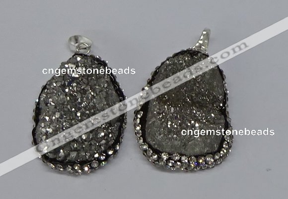 NGP3096 25*35mm – 30*40mm freeform druzy agate pendants