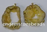 NGP3136 25*35mm - 40*50mm freeform plated druzy agate pendants