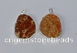 NGP3150 25*35mm - 35*45mm freeform sea sediment jasper pendants