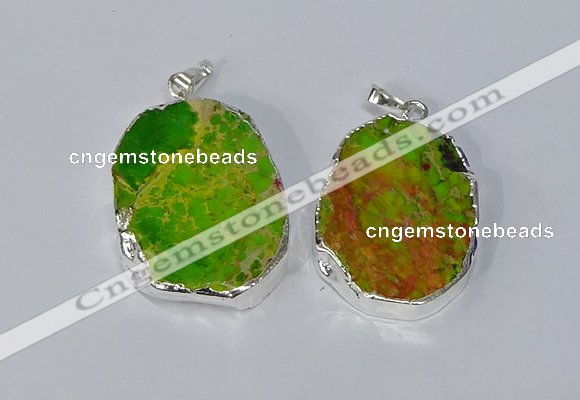 NGP3153 25*35mm - 35*45mm freeform sea sediment jasper pendants