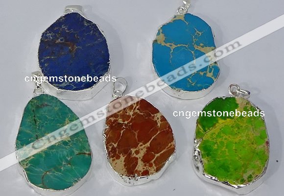 NGP3156 25*35mm - 35*45mm freeform sea sediment jasper pendants