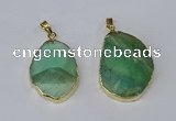 NGP3158 25*35mm - 30*40mm freeform green fluorite gemstone pendants