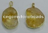 NGP3160 25*35mm - 30*40mm freeform citrine gemstone pendants