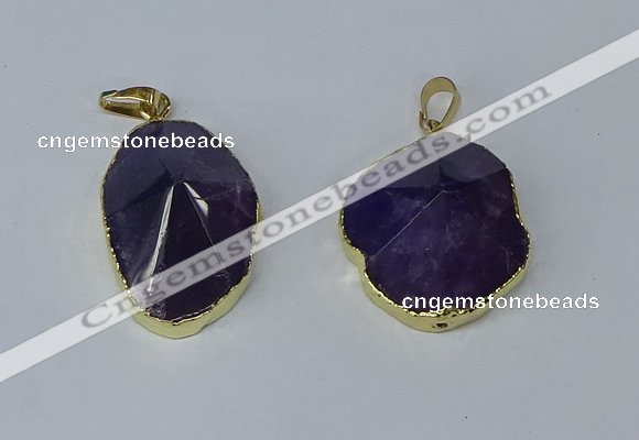 NGP3162 22*30mm - 25*35mm freeform amethyst gemstone pendants