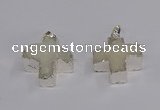 NGP3170 25*26mm - 27*28mm cross druzy agate pendants wholesale