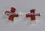 NGP3173 25*26mm - 27*28mm cross druzy agate pendants wholesale