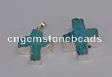 NGP3174 25*26mm - 27*28mm cross druzy agate pendants wholesale