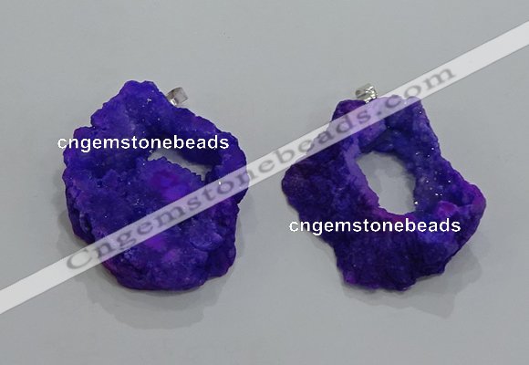 NGP3189 30*40mm - 45*50mm freeform druzy agate pendants