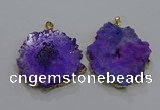 NGP3198 35*40mm - 45*50mm freeform druzy agate pendants