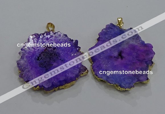 NGP3198 35*40mm - 45*50mm freeform druzy agate pendants