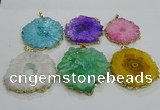 NGP3201 35*40mm - 45*50mm freeform druzy agate pendants