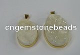 NGP3210 30*40mm - 35*45mm freeform druzy agate pendants