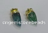 NGP3251 15*30mm - 18*35mm faceted bullet fluorite pendants