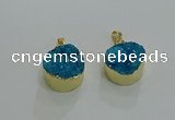 NGP3258 20mm - 22mm coin druzy agate pendants wholesale