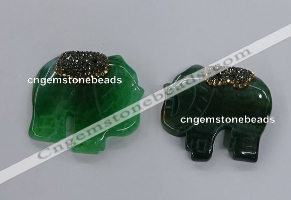 NGP3265 40*48mm - 45*50mm elephant agate gemstone pendants