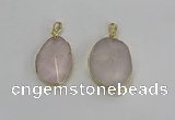 NGP3270 18*25mm - 30*35mm freeform rose quartz pendants