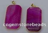 NGP3282 35*60mm octagonal agate gemstone pendants wholesale