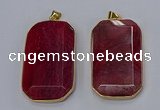 NGP3283 35*60mm octagonal agate gemstone pendants wholesale