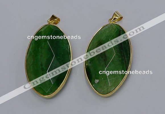 NGP3289 33*55mm faceted marquise agate gemstone pendants wholesale