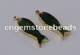 NGP3316 16*50mm - 18*52mm fish-shaped agate gemstone pendants