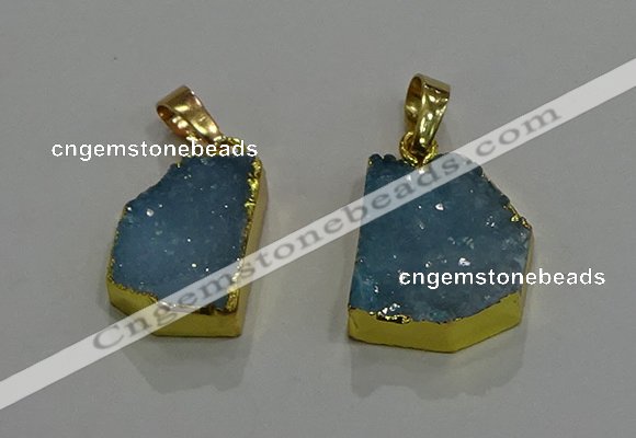 NGP3325 8*12mm - 15*20mm freeform druzy agate gemstone pendants