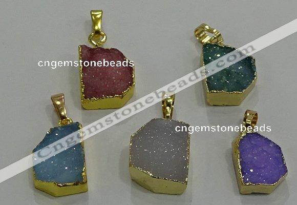 NGP3329 8*12mm - 15*20mm freeform druzy agate gemstone pendants