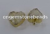 NGP3331 30*30mm - 35*35mm heart druzy agate gemstone pendants