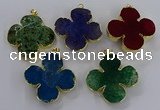 NGP3340 43*45mm - 45*47mm flower agate gemstone pendants