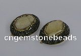 NGP3342 35*45mm oval druzy agate gemstone pendants wholesale