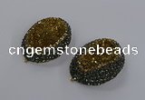 NGP3346 35*45mm oval druzy agate gemstone pendants wholesale