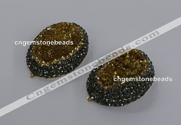 NGP3346 35*45mm oval druzy agate gemstone pendants wholesale