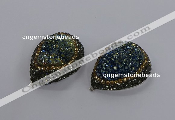 NGP3351 35*45mm teardrop druzy agate gemstone pendants wholesale