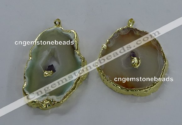 NGP3361 45*55mm - 50*65mm freeform druzy agate pendants