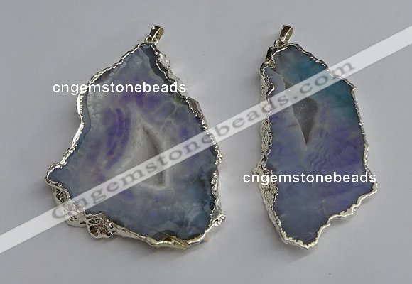 NGP3365 40*45mm - 45*60mm freeform druzy agate pendants