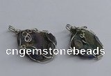 NGP3403 25*30mm - 30*35mm freeform plated druzy agate pendants