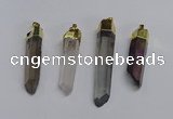 NGP3405 10*45mm - 12*55mm sticks plated quartz pendants wholesale