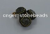 NGP3415 14mm - 16mm coin druzy agate gemstone pendants