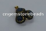 NGP3418 14mm - 16mm coin druzy agate gemstone pendants