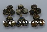 NGP3420 14mm - 16mm coin druzy agate gemstone pendants