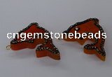 NGP3423 25*40mm - 30*45mm dolphin agate gemstone pendants