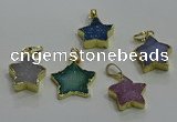 NGP3432 15*15mm - 18*18mm star druzy agate gemstone pendants