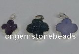 NGP3450 15*15mm - 20*20mm flower druzy agate gemstone pendants