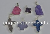 NGP3454 15*15mm - 22*30mm druzy agate gemstone pendants