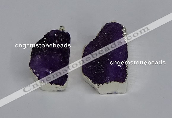 NGP3458 20*30mm - 25*35mm freeform druzy agate pendants wholesale