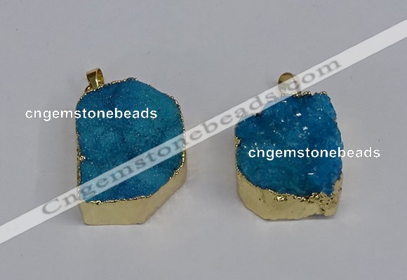 NGP3468 20*30mm - 25*35mm freeform druzy agate pendants wholesale