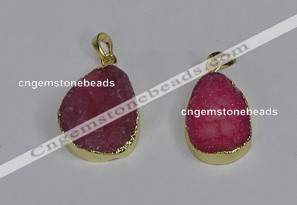 NGP3477 18*25mm - 20*30mm freeform druzy agate gemstone pendants