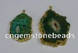 NGP3487 40*50mm - 50*65mm freeform druzy agate gemstone pendants