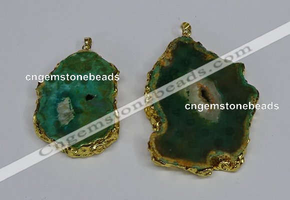 NGP3487 40*50mm - 50*65mm freeform druzy agate gemstone pendants