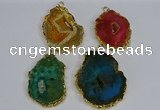 NGP3489 40*50mm - 50*65mm freeform druzy agate gemstone pendants