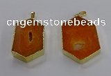 NGP3494 25*40mm - 30*45mm hexagon druzy agate pendants